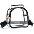 thumbnail image 1 of Cartera transparente para mujer, bolsa transparente aprobada por el estadio, bolso transparente transparente (negro) oso de fresa Electrónica, 1 of 6