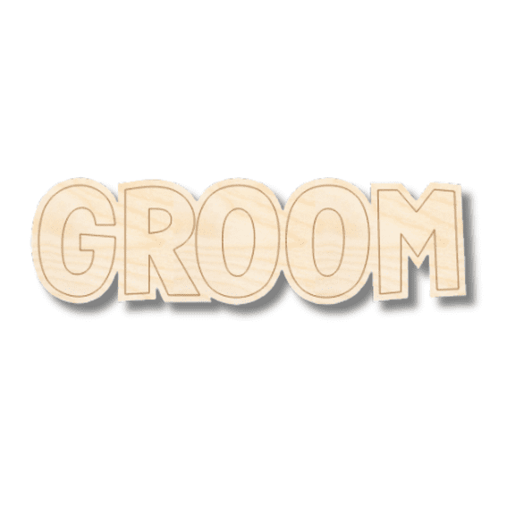 Unfinished Wood Etched Groom Shape | Paint By Line Crafts 10" / 1/8"
