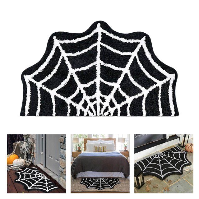 Halloween Bathroom Rug Machine Washable Non Gothic Shower Rugs Half Round Shaped Bath Mat For Kitchen Floor Indoor Front Doormat Bedroom Living Home Deco Adult Booster Seat Lumbar Cushion Car Seat