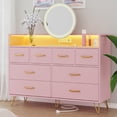 thumbnail image 2 of Stylish Rosa 8- cm de Profundidadrawer cm de Profundidadresser con LE cm de Profundidad Lighting y Built-In Charging Station Ideal Moderno Almacenamiento para cm de Profundidadormitorio Entryway., 2 of 7