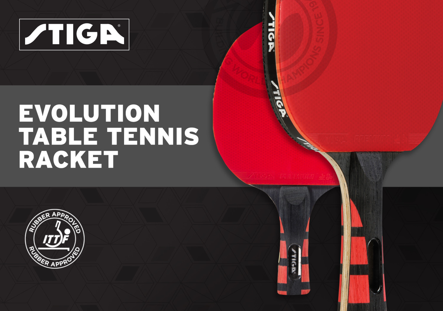 STIGA Evolution Performance-Level Table Tennis Racket Made with Approved Rubber for Tournament Play - image 2 of 15