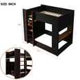 thumbnail image 2 of Harper & Bright Designs Full Size Gaming Loft Bed with Desk and Storage Shelves, Full Wood Bunk Bed Frame with LED Light and Charging Station, Black, 2 of 7