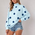 thumbnail image 5 of Womens Polka Dot Sweatshirts Long Sleeve Pullover Crewneck Tops Oversized Drop Shoulder Y2k Fall Fashion Outfits 2026 Sky Blue 2XL, 5 of 5