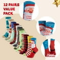 thumbnail image 4 of Joyfy 12 Pairs Christmas Socks Women, Plush Crazy Novelty Christmas Socks, Women's Holiday Christmas Socks, Christmas Gifts, 4 of 8