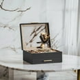 thumbnail image 6 of Jewelry Box, 2-Layer Jewelry Organizer with Glass Lid, 1 Drawer, Modern Design, Graphite Black & Gold, 8 x 9.1 x 4.1 Inches, 6 of 6