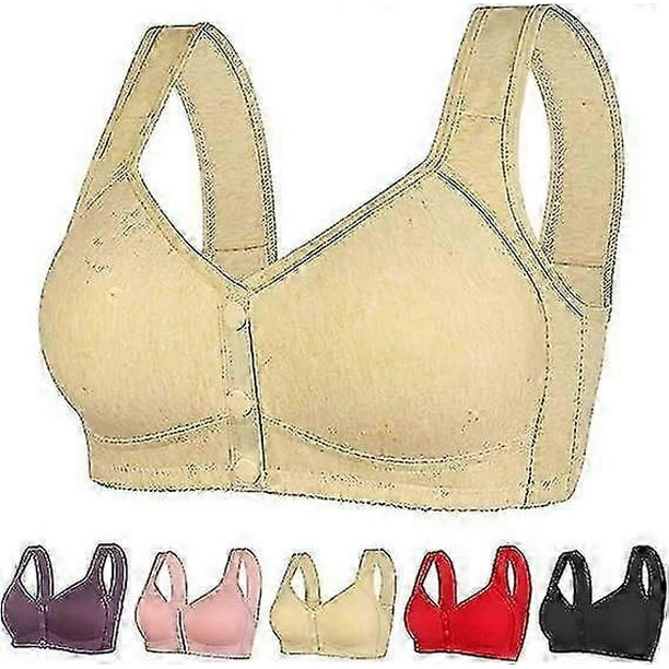 Daisy Bra Front Closure, Women's Daisy Bra, Front Snaps Button Bras No Underwire Push Up High Support Sports Push Up Bra