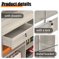 thumbnail image 4 of 48" W x 22" D x 42" H - Tempered Glass Retail Display Case, Wood grain gray Reception Desk, Retail Checkout Counter with Lockable Drawers, Suitable for Offices, Retail Stores and Boutiques, 4 of 5