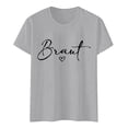 thumbnail image 4 of Womens Athletic Tops Women's Casual Fashion Shirt Women Blank Women Short Shirt Long Sleeve Tee for Long Sleeve Space Violet Womens Short T T Brown L, 4 of 4