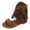 Brown, variant on Girls Summer Gladiator Sandals Open Toe Studded Cowgirl Fringe Summer Ankle Boots with Side Zipper 11.5 Little Kids