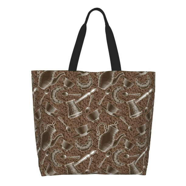 Balery Coffee pots Bolsa Tote Estilo Estético con Cremalleras, Bolsa de Hombro, Bolsa de Compras Grande y Plegable