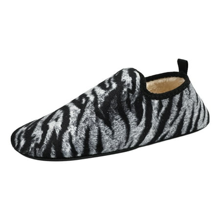 

MIASHUI Womens House Slippers Couples Winter Solid Colour Home Indoor Cotton Slippers White 7.5