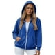 thumbnail image 5 of Tops Henley para mujer,Sudadera con capucha y cremallera para mujer, chaqueta polar de poliéster suave, abrigo informal de manga larga para otoño, sopatenor, 5 of 8
