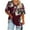 Wine, variant on Erwazi Womens Plus Size Tops Floral Printed Summer T Shirts V-Neck Short Sleeve Tunic Tops Oversized Tees Shirts Casual Loose Blouses