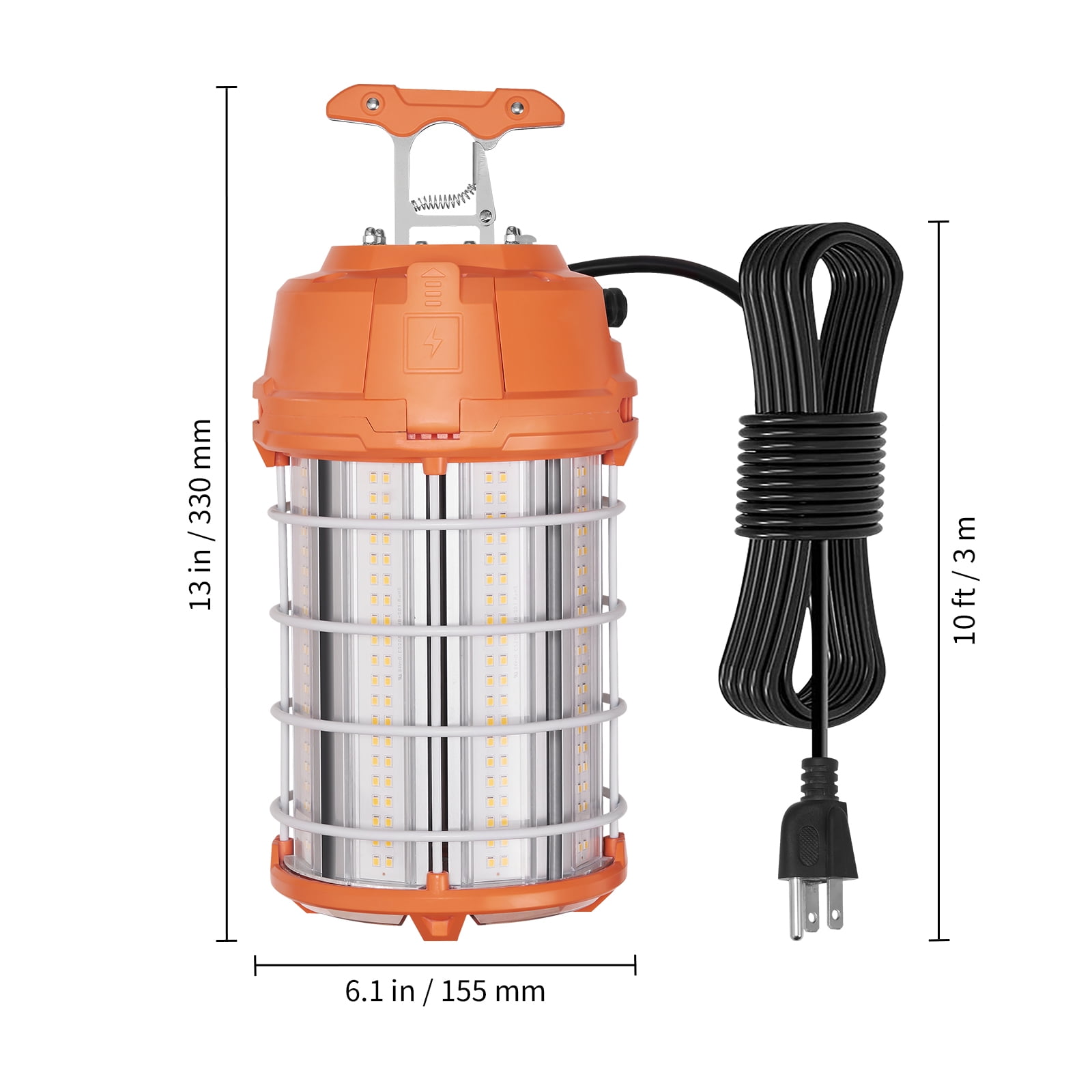 KFFKFF LED Mobile Task Light, 150W, 20000lm, 5000K Sturdy & Water-Proof, Connectable to 6 Devices, Ceiling or Stand Construction Site Lighting for Interior & Exterior Application