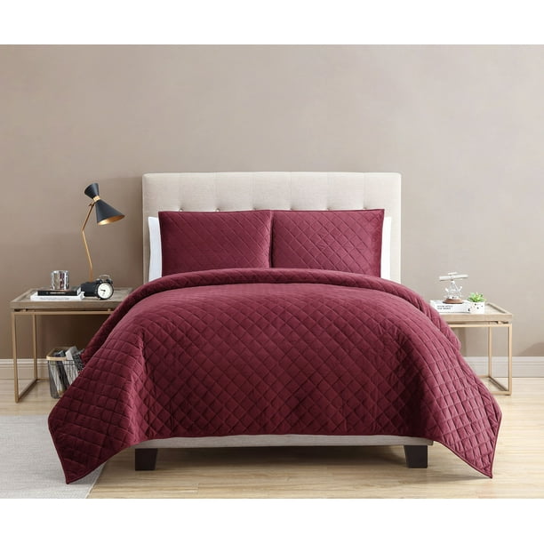 Mainstays Soft Plush Mink Diamond Quilt, Shams Sold Separately