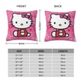 thumbnail image 2 of Hello Kitty Pillow Cover, Square Throw Pillow Cases For Couch Sofa Bed Living Room,Home Decorative, 18"X18", 2 of 9