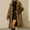 A# Brown, variant on Fashion Ladies Faux Fur Trench Coats Womens Ladies Warm Faux Furry Long Coat Jacket Winter Solid V-neck Outerwear Gray 14