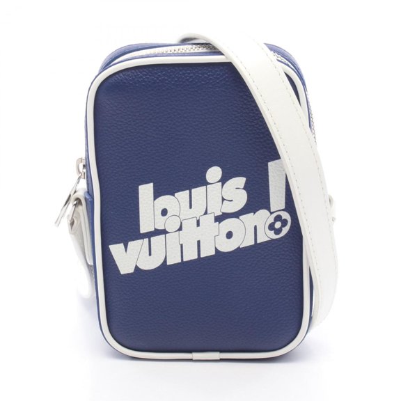 Pre-Owned Louis Vuitton Danube PPM Everyday LV Shoulder Bag Handbag Leather Men's Navy/White...