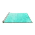 thumbnail image 2 of Ahgly Company Machine Washable Indoor Square Abstract Turquoise Blue Contemporary Area Rugs, 7' Square, 2 of 4