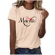 thumbnail image 1 of Fiudx Ofertas y Liquidaciones Camiseta Casual de Manga Corta con Cuello Redondo y Estampado de Letras para Mujer, 1 of 4