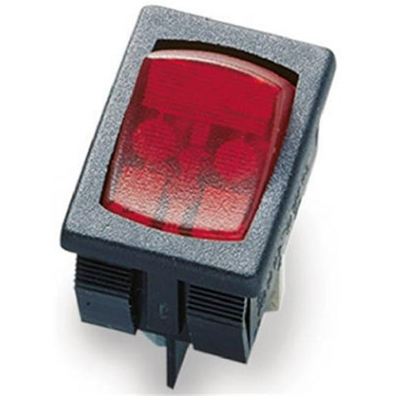 GSW-48 Single Pole Red Illuminated Mini-Rocker Switch