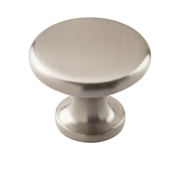 Américo | Perilla del gabinete | Níquel satinado | 1-1/2 pulgada (38 mm) de diámetro | Patrimonio cotidiano | 1 paquete | Pomo del cajón | Herrajes para gabinetes metálicos