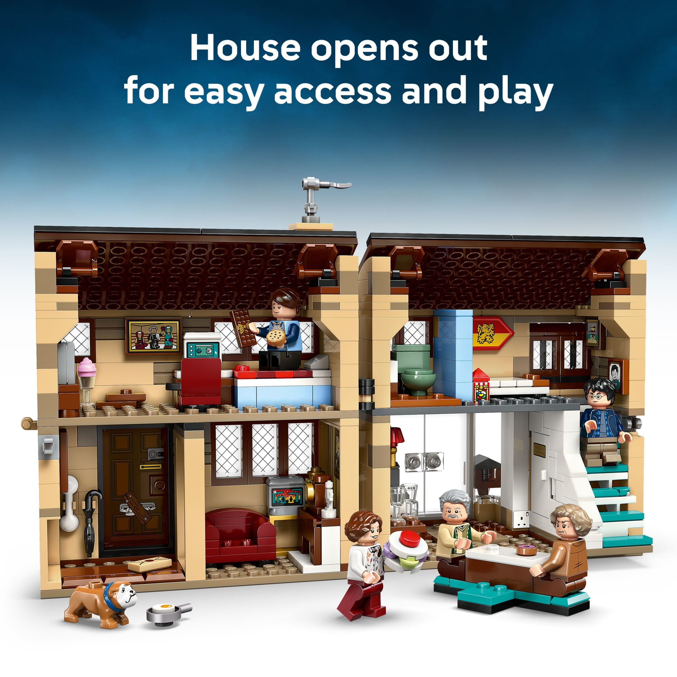 LEGO Harry Potter Privet Drive: Aunt Marge’s Visit Kids Toy - Buildable Book Nook and Room Decor for Boys and Girls, Ages 8+ - Gift for Birthdays - Collectible Harry Potter Minifigure - 76451