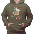 thumbnail image 2 of Hot Cocoa and Christmas Movies Hoodie Sweatshirt Unisex Small Military Green, 2 of 5