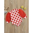 thumbnail image 3 of Qiylii Baby Girl's Valentine's Day Jumpsuit Lace Puff Long Sleeves Heart-shaped Pattern Romper, 3 of 8