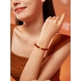 thumbnail image 5 of Zhou Liu Fu 24K Solid Gold Ruyi Charm Red Agate Bracelet - 6mm Beaded Healing Bracelet with Chinese FU Character for Good Fortune & Luck, 5 of 10