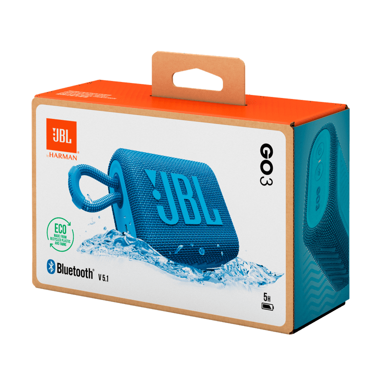 JBL Go 3 Eco Portable Wireless Bluetooth Speaker, Ocean Blue