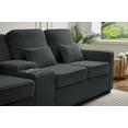thumbnail image 4 of 114" Modern Linen Fabric Sofa with Console & USB Ports, Dark Gray, 4 of 11