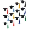 thumbnail image 3 of GOOHOCHY 12 Uds. Mini sombrero de graduación decorativo con borlas, gorros de graduación para botellas de vino, 3 of 8