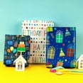 thumbnail image 3 of Blue Birthday Wrapping Paper Roll - 17 X 120 Inch - Colorful Happy Lettering, Cake, Gift Box Pattern for Kid Boys Party, Baby Shower, Holiday, 3 of 8