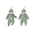 thumbnail image 2 of Cjfdfy Newborn Baby Girl Boy Fall Outfits Cousin Crew Waffled Ribbed Long Sleeve Bodysuit And Hat 2Pcs Infant Cute Coming Home Fall Winter Outfit 0-9M, 2 of 9