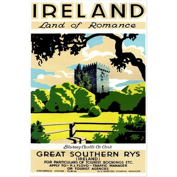 Ireland - Land of Romance - Vintage Travel Poster (8x12Inches(US/CANonly))