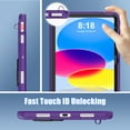 thumbnail image 6 of ELEHOLD Rugged Case for iPad 10th Gen 10.9" 2022,Kids Case with Hidden Kicktand Pencil Holder Silicone Shockproof Case for iPad 10.9 inch,Purple/Black, 6 of 8