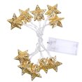 thumbnail image 1 of Cadena de 10 luces LED de color blanco cálido, decoración de estrella de cinco puntas de 1,5 m para bodas y habitaciones, 1 of 8