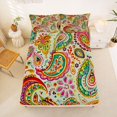 thumbnail image 5 of jejeloiu Vibrant Paisley Queen Sheets For Men Women,Artistic Print Queen Sheet Sets,Multi Color,4-Piece,1 Flat Sheet, 1 Fitted Sheet and 2 Pillowcases, 5 of 6
