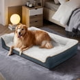 thumbnail image 3 of PayUSD Dog Bed for Large Medium Small Dogs Orthopedic Dog Sofa Bed Non Slip Pet Couch with Removable Washable Cover Supportive Egg Crate Foam S to XL, White and Gray, 3 of 9