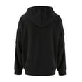 thumbnail image 3 of Iugvhana Men's Corduroy Hooded Sweatshirts Comfort Casual Long Sleeve 1/4 Zip Pocket Pullover Hoodies Spring Warm Tops Black M, 3 of 3