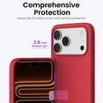 thumbnail image 4 of Compatible with iPhone 17 Pro Max Case 6.9", Slim Liquid Silicone 3 Layers Soft Gel Rubber Shockproof Protective Cover with Anti-Scratch Microfiber Lining-Red, 4 of 13