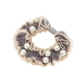 thumbnail image 4 of Unique Bargains 1 Pc Lace Faux Pearl Scrunchies for Home Dark Purple, 4 of 5