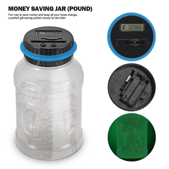 Yuarrent Caja de ahorro de dinero de conteo de monedas digital grande Jar Bank Pantalla LCD Monedas Ahorro de regalo para (Euro) Almacenamiento y organización del hogar Numero 3 Yuarrent HA025507-03
