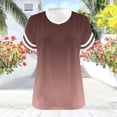 thumbnail image 6 of Sports Shirts for Women Dqueduo Women's Oversized-neck Short Sleeved Solid Summer Base Shirt Sports T-shirt Brown XXXXL, 6 of 8