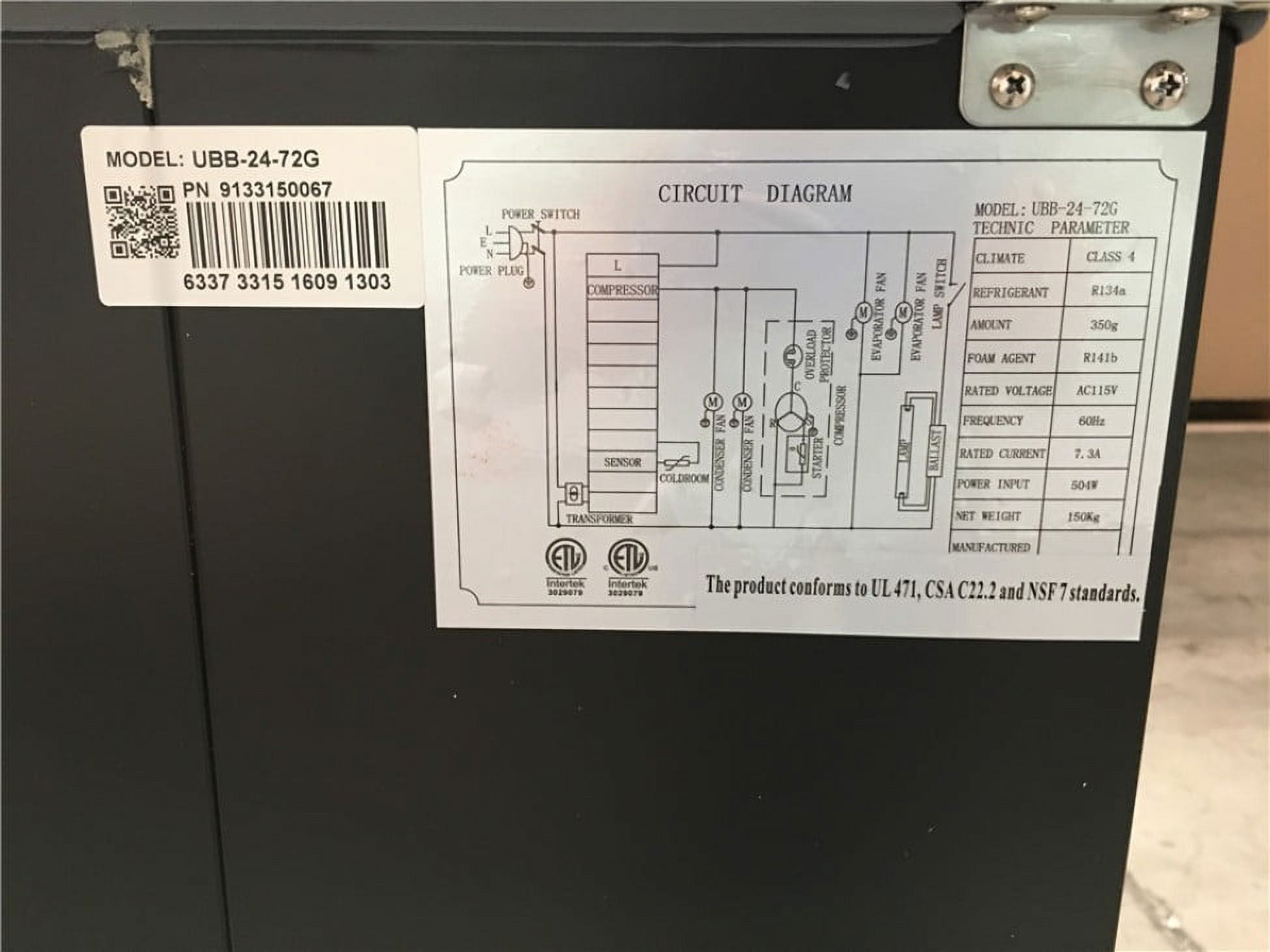 Elite Kitchen 73 in. Back Bar Refrigerator, 20 Cu. ft., 3 Glass Door, Lockable, Commercial, NSF Certified