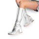 thumbnail image 3 of Botas DREAM PAIRS Gogo con Punta Cuadrada, Tacón Grueso y Altura hasta la Rodilla en Plata, 3 of 8