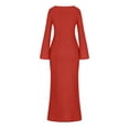 thumbnail image 4 of SELONE Winter Wedding Guest Dresses for Women Elegant Dresses Long Sleeve Formal Cocktail Dresses Maxi Rehearsal Dinner Dress Off the Shoulder Evening Dresses Bodycon Formal Prom Dresses Party Dresses, 4 of 9