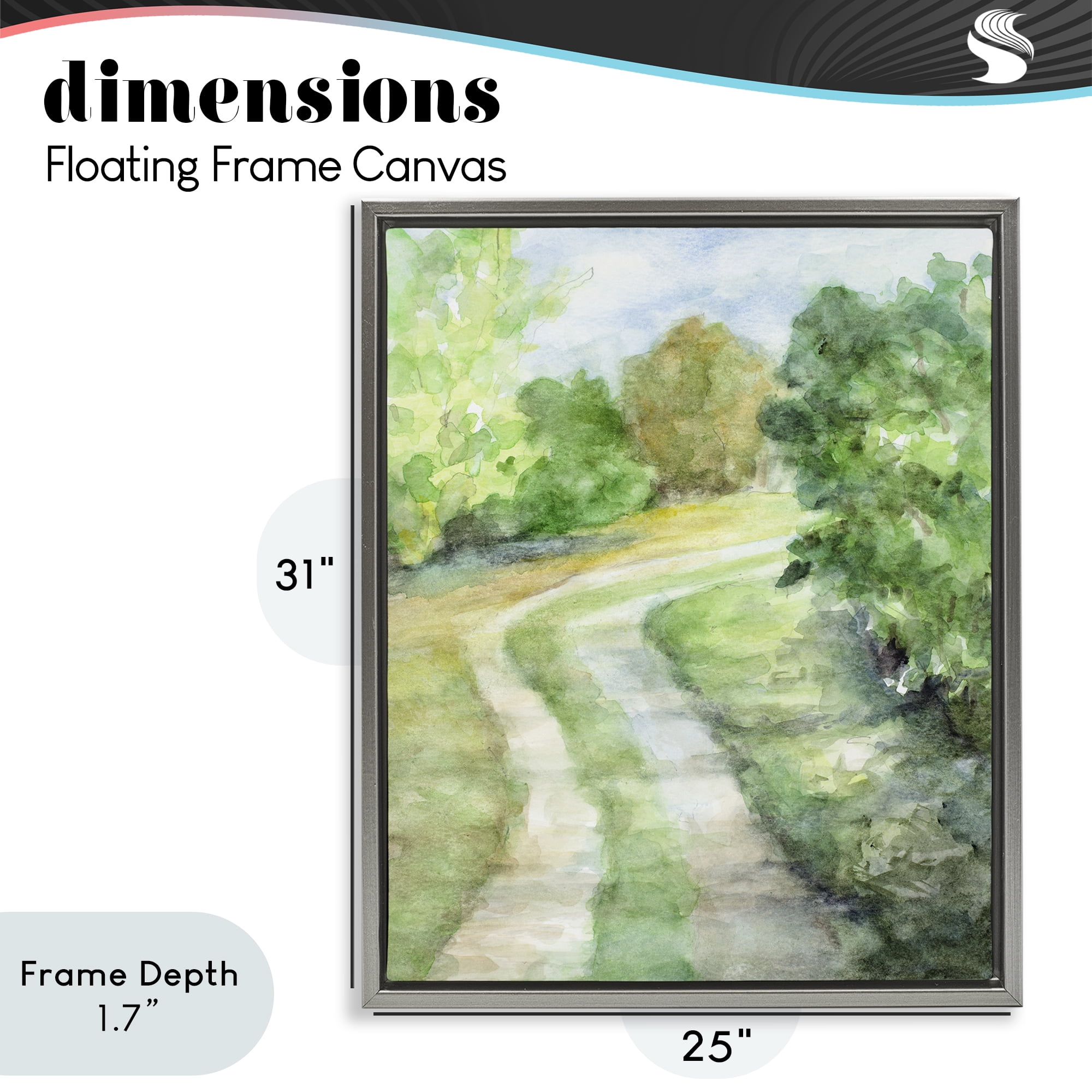 Stupell Industries Around The Bend Gray Framed Floater Canvas Wall Art, design by Lanie Loreth