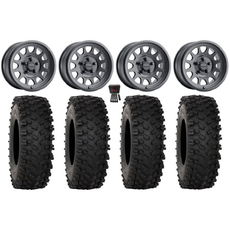 Method 414 15 Wheels Black +13mm 33 ATX470 Tires Polaris RZR Turbo R & Pro R Ranger 1500 Xpedition